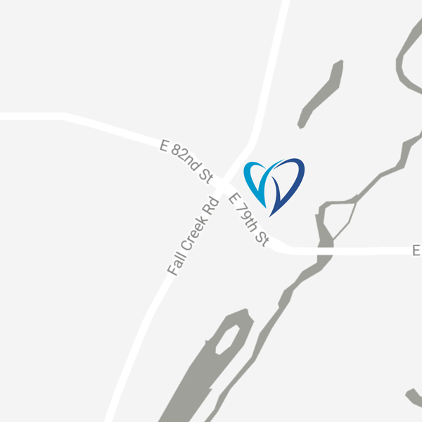 Map of Davies Dental location off 79th and Fall Creek