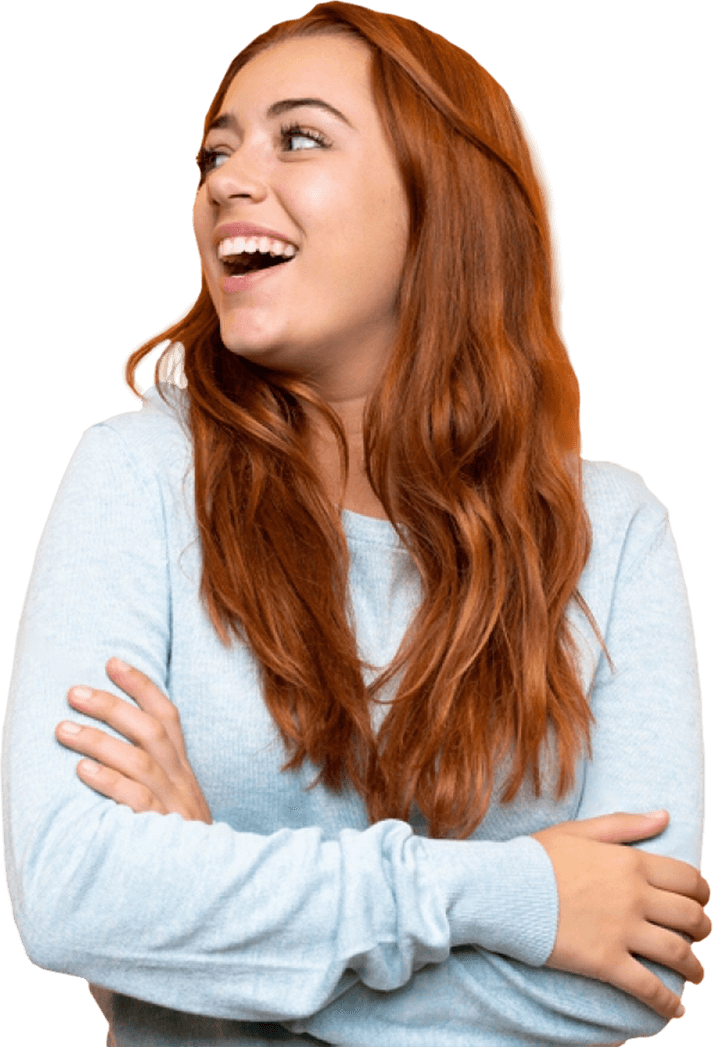 Young woman smiling confidently, representing the ease and affordability of the Davies Dental In-House Savings Plan.